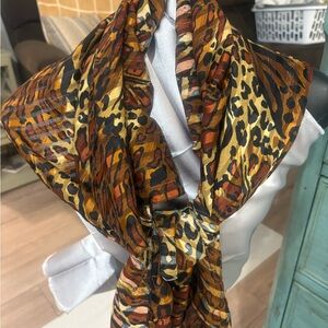 Leopard Print Silk Scarf
